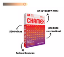 Caixa com 10 Pacotes de Papel Sulfite A4 Chamex – 5.000 Folhas | Cor Branco