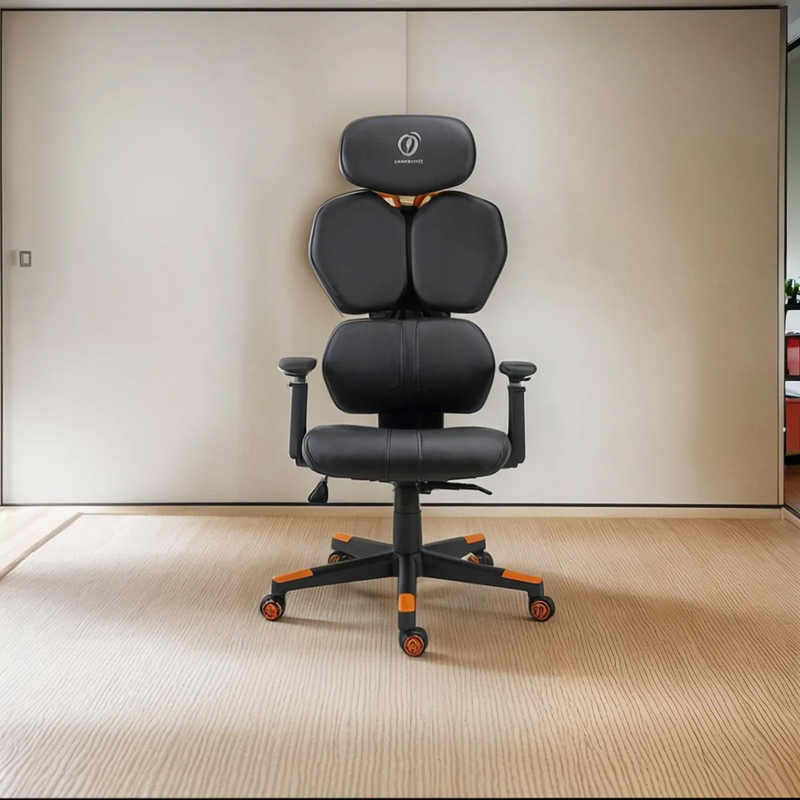 Cadeira de Escritório Keytime LumbarPro 4D – Couro Sintético | Cor: Preto