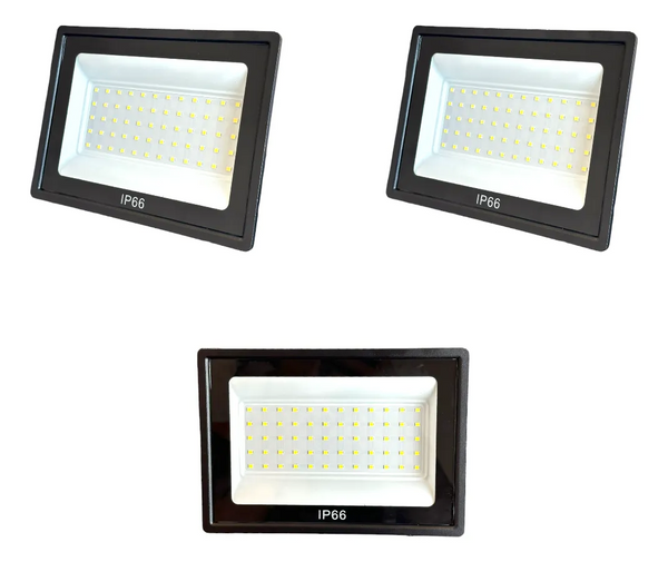 Kit com 3 Refletores LED Holofote 400W – Bivolt | Prova D’Água