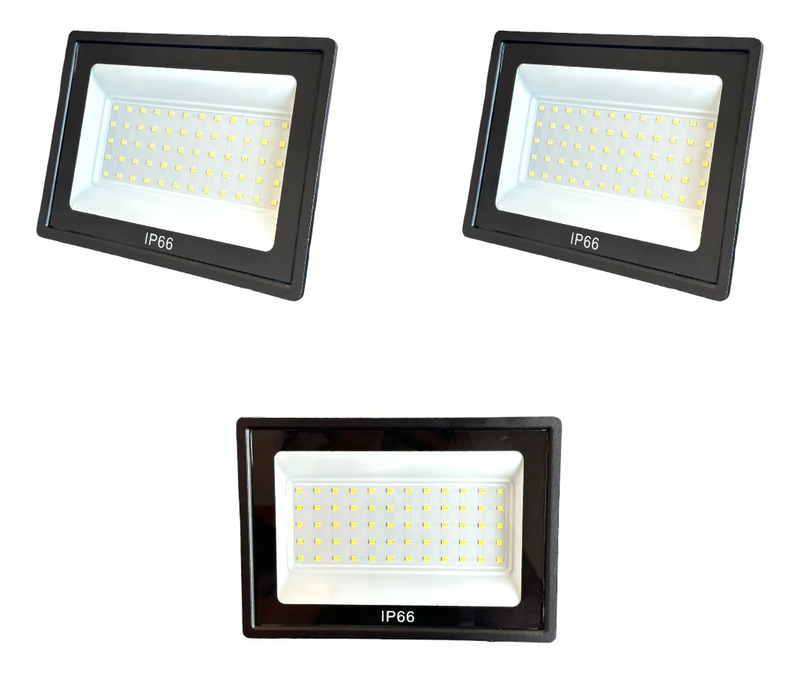 Kit com 3 Refletores LED Holofote 400W – Bivolt | Prova D’Água