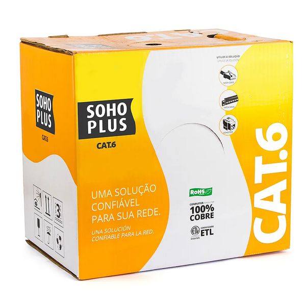 Cabo de Rede Furukawa CAT 6 SohoPlus U/UTP Capa CMX Azul - 305 Metros